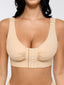 Front Closure Post-Surgery Adjustable Bra with Triple Hooks