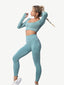 Wholesale Seamless Knitting Yoga Gymwear Suits with Long Sleeves and Pants