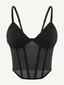 Wholesale Deep V-Neck Mesh Corset Sport Tank Top