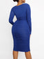 Wholesale Square-neck Long-sleeve Bodycon Tummy control Dress