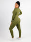 Wholesale Deep V-neck High Stretchy Seamless Tummy Control Jumpsuit