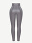 Wholesale Mid-Waist Silver Film Sauna Yoga Sports Pants