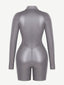 Wholesale One-Piece Long-Sleeved Sports Silver Film Sauna Suit