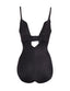 Wholesale Flatten Tummy Black Bodysuit Elastic Shapewear Front U Style