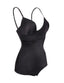 Flatten Tummy Black Bodysuit Elastic Shapewear Front U Style