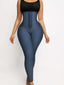 Wholesale High-waisted Three-breasted Belted Tummy-control Denim Trousers