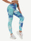 Wholesale Adorable Deep Blue Tie-Dyed Yoga Leggings Ankle Length Nice Quality