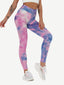 Wholesale Adorable Deep Blue Tie-Dyed Yoga Leggings Ankle Length Nice Quality