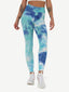 Wholesale Adorable Deep Blue Tie-Dyed Yoga Leggings Ankle Length Nice Quality