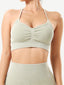 Wholesale Seamless Wash Ribbed Fabricheart Neckline Sports Bra