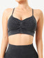 Wholesale Seamless Wash Ribbed Fabricheart Neckline Sports Bra