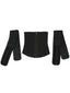 Black Neoprene Waist Trainer Detachable Belts Big Size Fat Burning